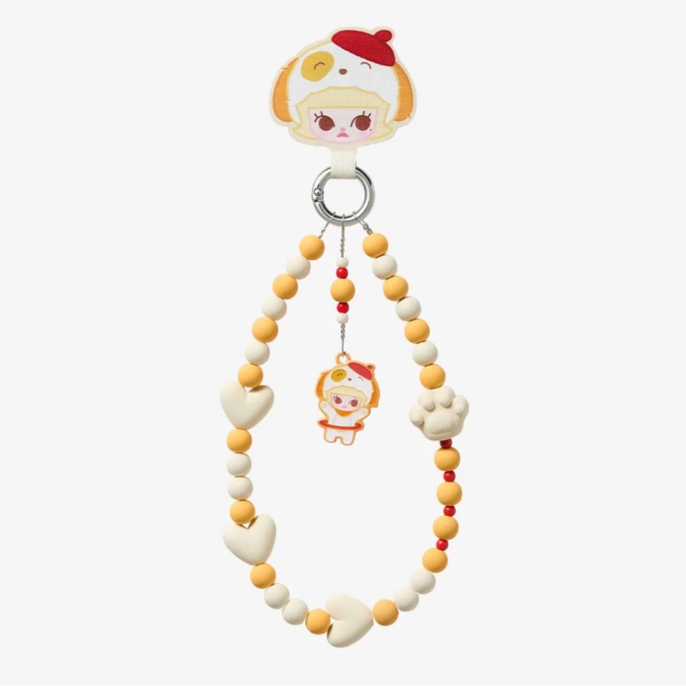 Pop Mart Pop Bean Pajama Party Series Mobile Phone Chain - Molly Cute Puppy